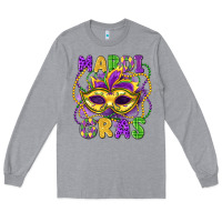 Heather Grey mardi gras mask Long Sleeve Tee - LillyAllenDesigns