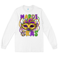 White mardi gras mask Long Sleeve Tee - LillyAllenDesigns