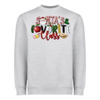 Heather Grey Santa's Favorite Class Christmas Heavyweight Sweatshirt - LillyAllenDesigns