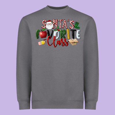 Santa's Favorite Class Christmas Heavyweight Sweatshirt Designed By Lillyallendesigns