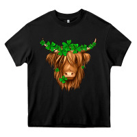 Black St. Patrick’s Day Long Hair Shaggy Cow Heavy Core Tee - Jasminsmagicworld