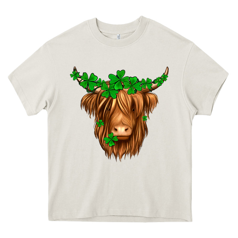 St. Patrick’s Day Long Hair Shaggy Cow Heavy Core Tee by Jasminsmagicworld | Teevron
