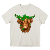 Cream St. Patrick’s Day Long Hair Shaggy Cow Heavy Core Tee - Jasminsmagicworld