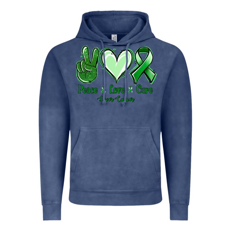 Peace Love Cure Liver Cancer Vintage Hoodie by NancyCooperArtShop | Teevron