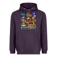 Plum My first Birthday baby cow sunflower Heavyweight Hoodie - HowdyJamesFarm