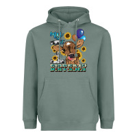 Sage My first Birthday baby cow sunflower Heavyweight Hoodie - HowdyJamesFarm