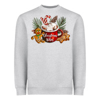 Heather Grey christmas vibes hot cocoa Heavyweight Sweatshirt - LillyAllenDesigns