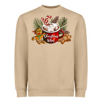 Mushroom christmas vibes hot cocoa Heavyweight Sweatshirt - LillyAllenDesigns