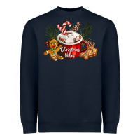 Navy christmas vibes hot cocoa Heavyweight Sweatshirt - LillyAllenDesigns