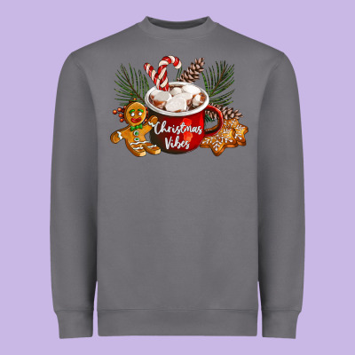 Christmas Vibes Hot Cocoa Heavyweight Sweatshirt Designed By Lillyallendesigns