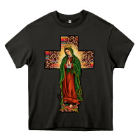 Asphalt our lady of Guadalupe cross Heavy Core Tee - JahusDesignShop