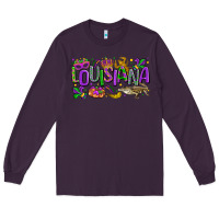 Plum louisiana mardi gras Long Sleeve Tee - LillyAllenDesigns