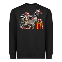 Black Christmas Zebra Baby And Mama Heavyweight Sweatshirt - LillyAllenDesigns