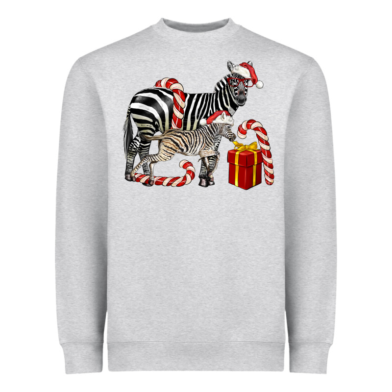 Christmas Zebra Baby And Mama Heavyweight Sweatshirt by LillyAllenDesigns | Teevron