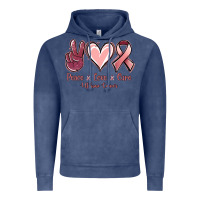 Vintage Denim Peace love cure Uterine Cancer Vintage Hoodie - NancyCooperArtShop