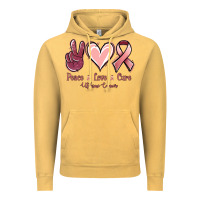 Vintage Mustard Peace love cure Uterine Cancer Vintage Hoodie - NancyCooperArtShop