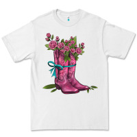 White valentines day western boots and roses Premium Tee - AdoDesignShop