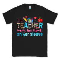 Black this teacher wears her her on her sleeve Classic Tee - NancyCooperArtShop