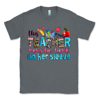 Charcoal Heather this teacher wears her her on her sleeve Classic Tee - NancyCooperArtShop