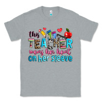 Heather Grey this teacher wears her her on her sleeve Classic Tee - NancyCooperArtShop