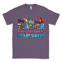 Lavender this teacher wears her her on her sleeve Classic Tee - NancyCooperArtShop