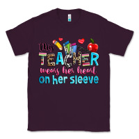 Plum this teacher wears her her on her sleeve Classic Tee - NancyCooperArtShop
