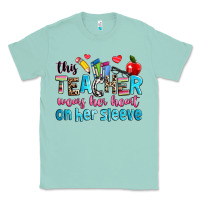 Seafoam this teacher wears her her on her sleeve Classic Tee - NancyCooperArtShop
