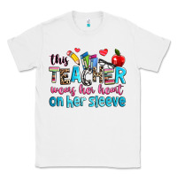 White this teacher wears her her on her sleeve Classic Tee - NancyCooperArtShop