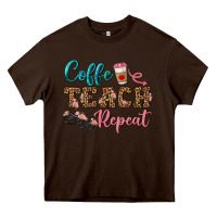 Chocolate Brown coffee teach repeat Heavy Core Tee - BundleAndBundleShop