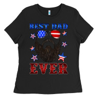 Black best dad ever american flag Ladies Tee - Artiststas