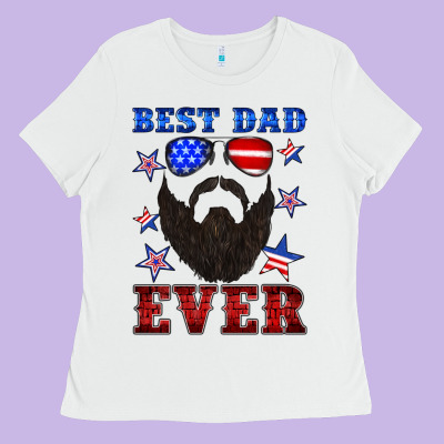 Best Dad Ever American Flag Ladies Tee Designed By Artiststas