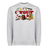 Heather Grey Counselor Christmas Heavyweight Sweatshirt - LillyAllenDesigns