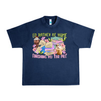 Navy id rather be home finishing my tbr pile Urban Heavy Tee - MaliasSmallBusiness
