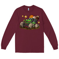 Burgundy monster truck sports Long Sleeve Tee - LillyAllenDesigns
