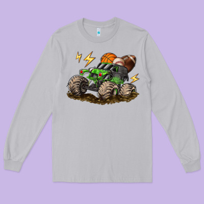 Monster Truck Sports Long Sleeve Tee Designed By Lillyallendesigns