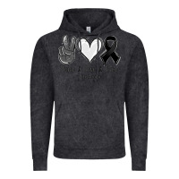 Vintage Black Peace love cure Melanoma Cancer Vintage Hoodie - NancyCooperArtShop