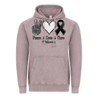 Vintage Zinc Peace love cure Melanoma Cancer Vintage Hoodie - NancyCooperArtShop