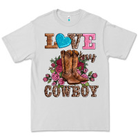Dove Grey valentines day love my cowboy Premium Tee - AdoDesignShop