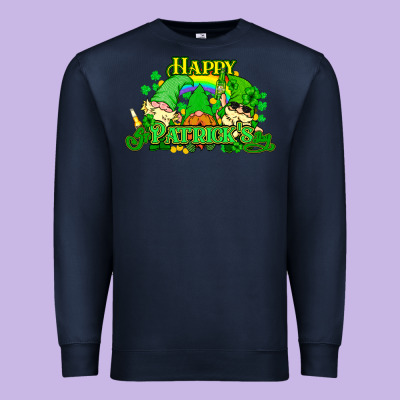 St. Patrick's Day Gnomes Premium Sweatshirt Designed By Howdyjamesfarm