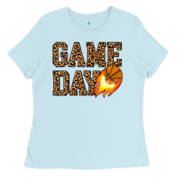 Baby Blue game day basketball Ladies Tee - JahusDesignShop