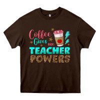 Chocolate Brown coffee gives me teacher powers Heavy Core Tee - BundleAndBundleShop