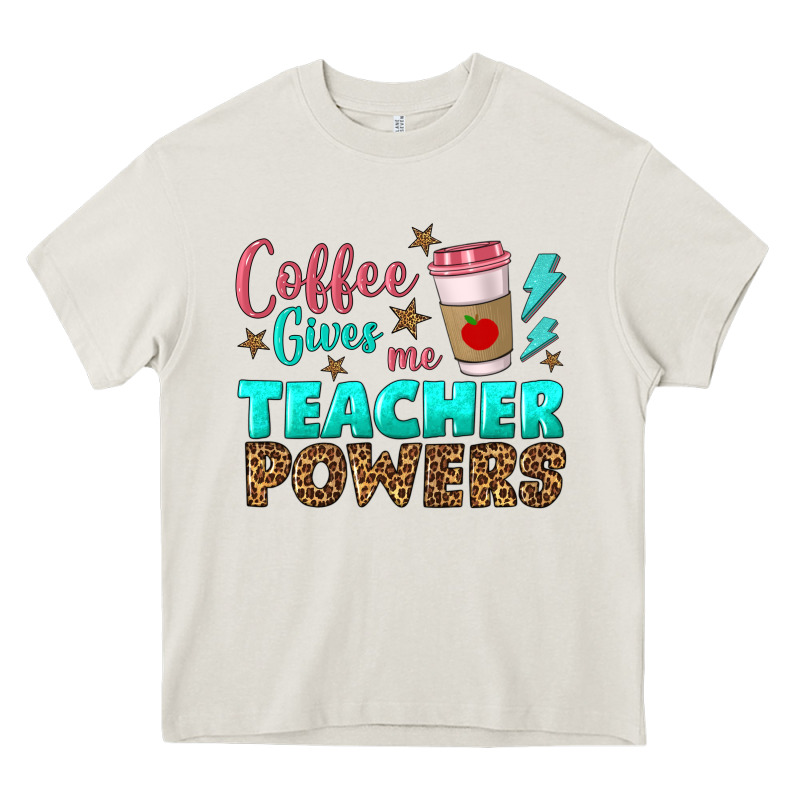 Coffee Gives Me Teacher Powers Heavy Core Tee by BundleAndBundleShop | Teevron