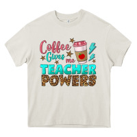 Cream coffee gives me teacher powers Heavy Core Tee - BundleAndBundleShop