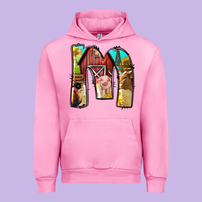 Farm Life Alphabet Lowercase Letters M Urban Hoodie Designed By Bundleandbundleshop