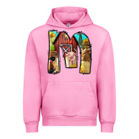 Fuchsia Pink farm life alphabet lowercase letters m Urban Hoodie - BundleAndBundleShop