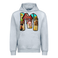 Heather Grey farm life alphabet lowercase letters m Urban Hoodie - BundleAndBundleShop