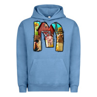 Pigment Pebble Blue farm life alphabet lowercase letters m Urban Hoodie - BundleAndBundleShop
