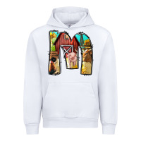 White farm life alphabet lowercase letters m Urban Hoodie - BundleAndBundleShop
