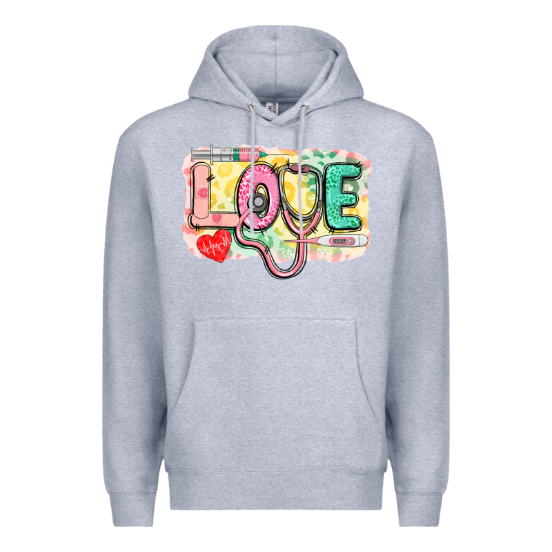 Love Nursing Leopard Background Premium Hoodie by CowGirlArtShop | Teevron