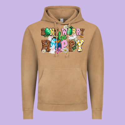 Don't Worry Be Hoppy Vintage Hoodie Designed By Nancycooperartshop